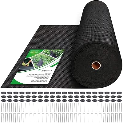 防草シート 厚手 1x50m 耐用年数5 雑草対策防止 高透水 高耐久 高密度 不織布 UV耐...