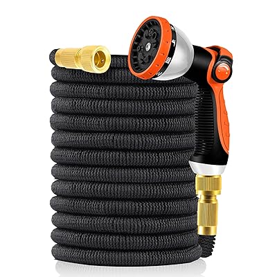 ホース 散水ホース 伸縮ホース 3倍伸びる 超軽量0.9kg 10in1散水ノズル 2mmラテックス内層 超強度外層..