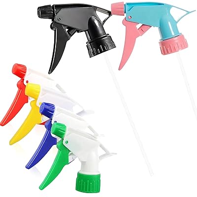 スプレーヘッド スプレーノズル 6個セット ペットボトル用 霧吹き スプレーボトル トリガー 6色 交換用 スプレー ボトル ノズル アルコール対応 保湿 汎用 ペットボトルに簡単装着