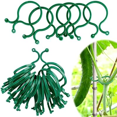誘引クリップ 園芸 クリップ 植物サポートクリップ 結束バンド 支柱クリップ 庭の植物サポートリング 誘引作業 園芸用便利クリップ サポート 接木つる つる性植物の誘導 果物の育成に 園芸用具 農業用（100個入り グリーン）