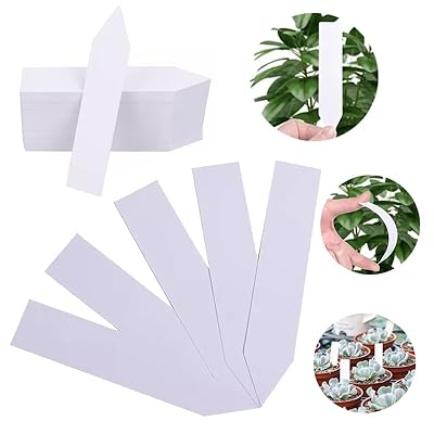 200枚入り園芸用ラベル, 100mm×20mm PVC素材多肉園芸花卉ラベル植物ラベル花卉札さまざまな花、鉢植えの植物または多肉植物をマークするために使用されるタグです(白)