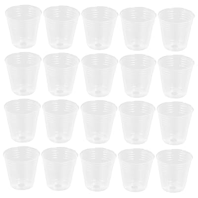 クリアプラスチック育苗ポット 50個セット 2.4インチ（6×6×4Cm）排水穴付き 軽量 小型植物用 多肉植物 観葉植物の植え替えに最適
