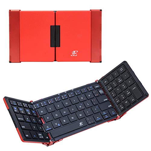 【中古】スリーイー 浅沼商会 3E-BKY7-BR 3E Bluetooth Keyboard 【TENPLUS】 3つ折りタイプ ブラック×レッド ケース付属