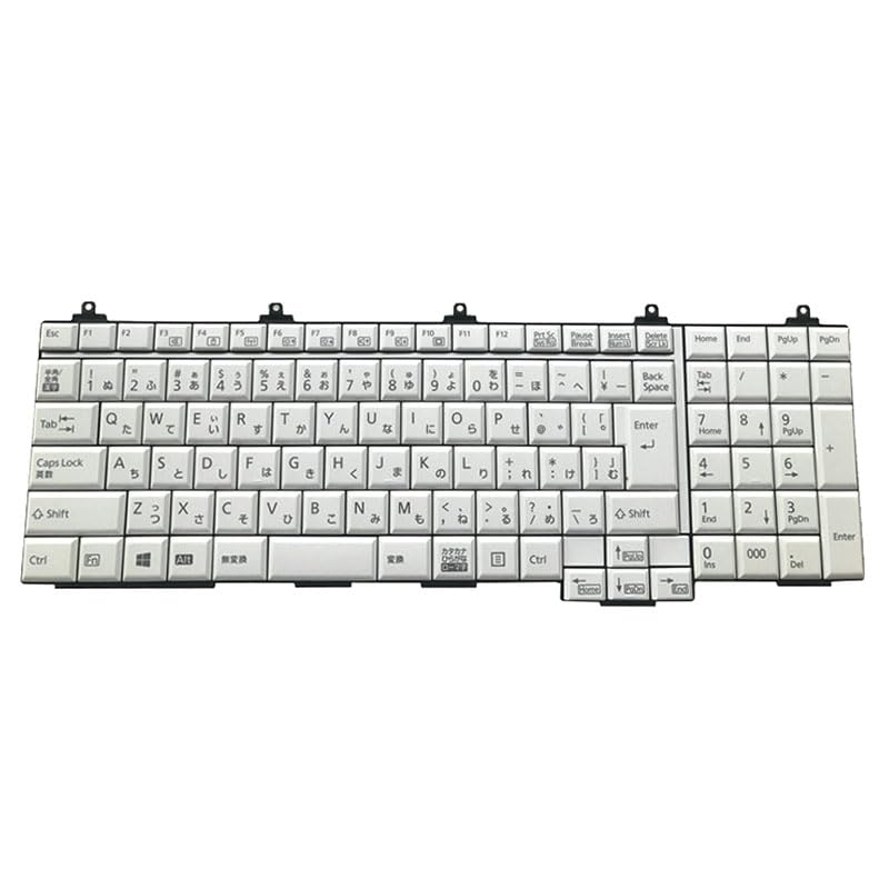【中古】日本語 JP JA ノートパソコンのキーボード に適合する Fujitsu LifeBook A5512/J A5512/JW A5512/K A5512/KX A7512/J A7512/JW A7512/K 白 数字キーボード付き 中古