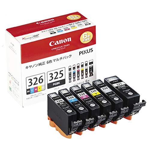 【中古】キヤノン Canon インクタンクBCI-326 (BK/C/M/Y/GY) + BCI-325 マルチパック