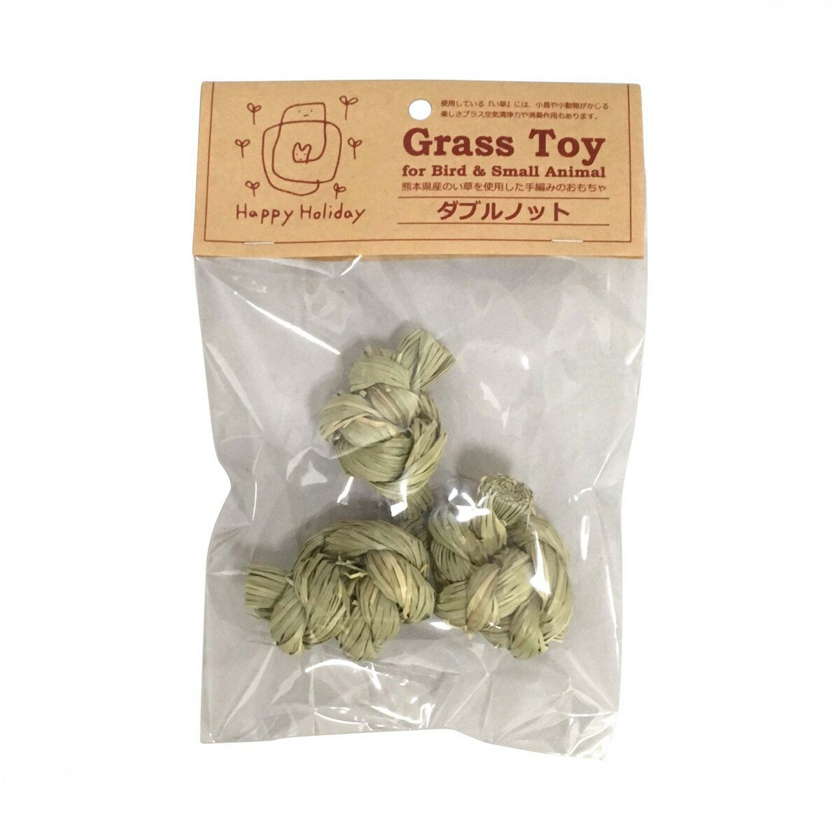 送料無料 | インコのおもちゃ Grass toy　ダブルノット 天然い草おもちゃ 1