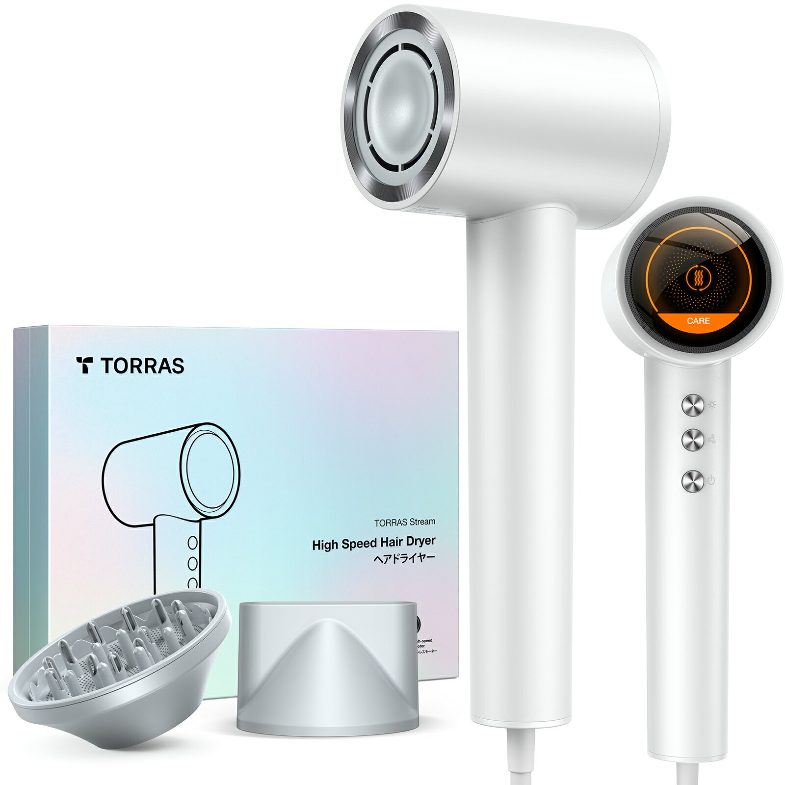【サロン級ヘアケア】TORRAS ドライヤー 大風量 ドライヤー 人気 ランキング 【超大風量・2億マイナスイオン 】ヘアドライヤー 速乾 ミネラル搭載 ヘアケ...