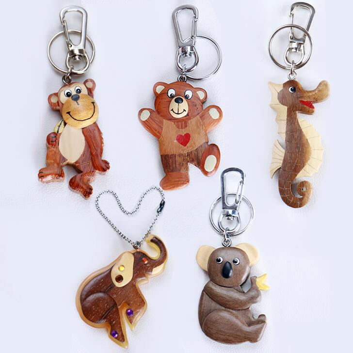 キーホルダー 動物モチーフ キャラクターモチーフ キーリング 雑貨 ギフト こども 木製 木材 手作り 手づくり グッズ 可愛い かわいい レトロ ナチュラル ...