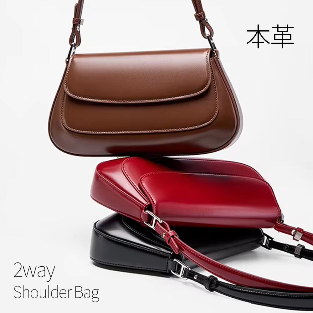 【LuceBrillante.】　ビビアン 2way 本革ショルダーバッグ 本革 バッグ 高品質 ハンドバッグ 大人 おし..