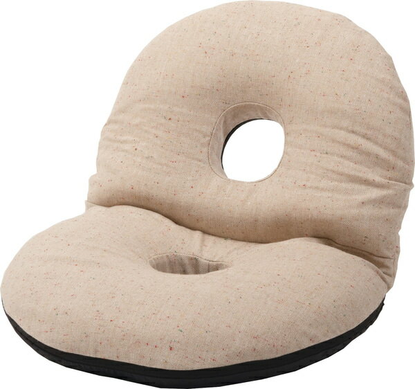 RKC-184　カックンリクライナー 座椅子 椅子 フロアチェア 折りたたみチェア リクライナー ドーナツ型 リクライニングチェア 1人掛け リビング 1人暮らし ベージュ ブラウン かわいい