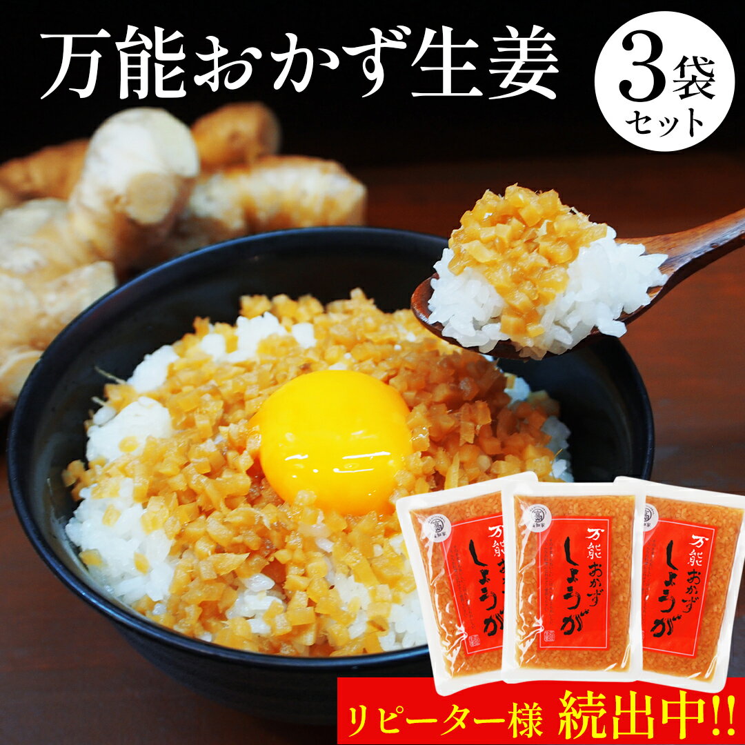 ＜ ヒルナンデス で紹介 ＞【 メール便 で 送料無料 】高知県産 生姜 使用！【 食べる生姜 】【 おかず生姜 】その他いろんな 料理 に使えて便利 3袋セット 実用的 ギフト