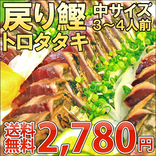 【送料無料】戻りかつお【カツオ】のタタキ背腹セット(中)約420g〜470g 「かつおのたたき」【マラソン201408_送料込み】