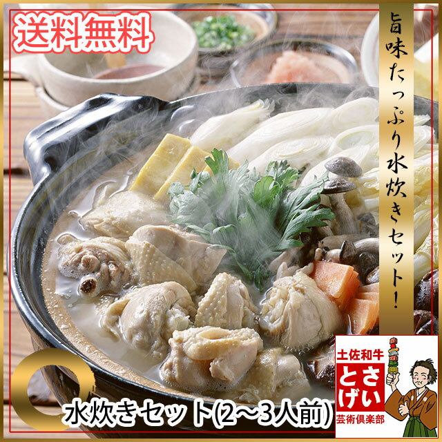 送料無料水炊きセット(2〜3人前)(冷凍) 鶏鍋 水炊き