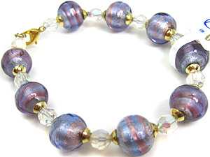 エルコレ・モレッティ ヴェネチアングラス ソンメルソ ブレスレット パープル