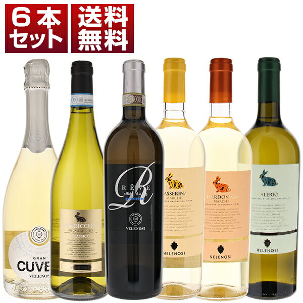【送料無料】昼夜の寒暖差が生む豊かなアロマ!優れた白ワイン産地マルケの実力派ヴェレノージの個性あふれる白6本セット ワインセット 白泡 白ワイン (750ml×...