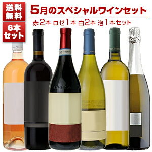 1本あたり2200円！5月のスペシャルワインセット赤2本ロゼ1本白2本泡1本 イタリアワイン (750ml×6) 福袋
