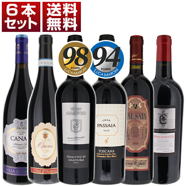 【送料無料】旨濃い好き必飲!お手頃価格で凝縮果実を存分に味わう遅摘み&陰干しアパッシメント6本セット ワインセット 赤 赤ワイン (750ml×6)