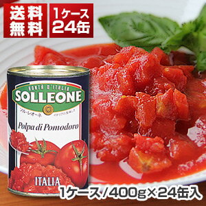 【送料無料】 ソルレオーネ ダイスカットトマト缶 イタリア産 1ケ-ス (400g×24缶入) 同梱不可商品