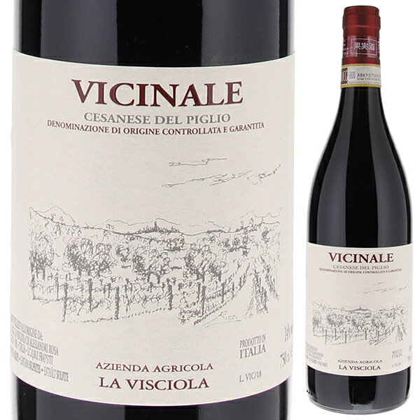 Cesanese Del Piglio Vicinale La Visciolaラ ヴィーショラ （詳細はこちら）ご近所（ヴィチーノ）の有機栽培農家から分けてもらったブドウで造られます。他の赤よりもタンニンが少なく、しなやかでスルスルっと飲めます。750mlチェザネーゼイタリア・ラツィオチェサネーゼ デル ピーリオDOCG赤自然派●自然派ワインについてこのワインは「できるだけ手を加えずに自然なまま」に造られているため、一般的なワインではあまり見られない色合いや澱、独特の香りや味わい、またボトルによっても違いがある場合があります。ワインの個性としてお楽しみください。●クール便をおすすめします※温度変化に弱いため、気温の高い時期は【クール便】をおすすめいたします。【クール便】をご希望の場合は、注文時の配送方法の欄で、必ず【クール便】に変更してください。他モールと在庫を共有しているため、在庫更新のタイミングにより、在庫切れの場合やむをえずキャンセルさせていただく場合もございますのでご了承ください。株式会社ヴィナイオータ有機栽培チェサネーゼで造る希少なピリオ地区のワイン！抜栓後様々な味わいの変化を魅せる「ヴィチナーレ」チェザネーゼ デル ピーリオ ヴィチナーレ ラ ヴィーショラCesanese Del Piglio Vicinale La Visciola商品情報日本でお目にかかることが非常に少ないピリオ地区のワインローマからナポリ方面へ車で1時間半程すすんだピリオ地区はパッセリーナ種から造る白ワインとチェサネーゼから造る赤ワインが中心となりますが、有名なワイナリーがあまり無いこともあってか、日本で見かけることが非常に少ないワインです。僅か2ヘクタールの畑を家族で切り盛りそんなピリオで農民を地で行く、色黒で無骨な顔立ちのピエロ氏は奥さんのローザと2人の娘達との4人家族。彼らが所有する畑は標高300メートルの僅か2ヘクタールの畑です。ピエロ氏はローマで会社勤め（測量士）を今も続けている為、平日の畑仕事はローザが手伝っています。ビオディナミ栽培と亜硫酸完全無添加生産されるワインは5000本程であまりに少なく、地元で完売してしまう為、入手が難しいワインに挙げられます。畑はビオディナミを実践し、調合剤を定期的に使用していましたが、必要以上に何かを入れることは避け、基本的に瓶詰めまで完全に亜硫酸無添加です。抜栓後時間が経つことで変わる魅力「ヴィチナーレ」は近所の有機栽培農家から買って来たチェサネーゼ種をボトリングします。シブさと独特の風味がありますが、時間とともに旨みをまったりと感じて気持ちよくいつまでも飲めそうな感じです。抜栓後時間が経つことで（目安は数日〜2週間）違った魅力が感じられますので是非お試しください。時間が経ったものは特に、飲み始めたらやめられなくなります。毎年飲んでいても、最初に出会った時のピエロそのまんまの、優しくてもどっしりと安定感のある、家族を守る親父のようなワインです。生産者情報ラ ヴィーショラ La Visciolaピエロ マッチョカとローザ アレッサンドリ夫妻によって2000年に設立されたワイナリー。2004年よりビオディナミ農法を実践。土壌を潰さないようにと、畑にトラクターを入れるのは収穫後に緑肥を鋤き込むための1回のみで、ビオディナミ調剤やボルドー液の散布は全て手作業(タンクを背負うタイプの噴霧器)で行います。セラーでも畑同様の哲学が貫かれており、セメントタンクで温度管理も行わず野生酵母による醗酵を行い、ノンフィルターでボトリング。通常はSO2完全無添加でリリース、ヴィンテージによっては乳酸醗酵後に若干量のSO2を添加し、ボトリングの際は無添加。生産本数は約5000本。