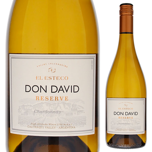 Don David Chardonnay Reserve Bodega El Estecoボデガ エル エステコ （詳細はこちら）エッジが緑色がかった、生き生きした黄金色。リンゴ、洋ナシ、パイナップルなどの果実香と、樽熟成によるバターやハチミツのニュアンス。柔らかで丸みのある味わいが口の中に広がる。バランスの取れた酸味で、洋ナシやりんごのノートがある。天然の酵母菌を20%のみ使用して発酵させる。全体の30%は6ヶ月間アメリカ樽で熟成させる。平均樹齢20年以上の葡萄を使用し、手摘みで収穫。750mlシャルドネアルゼンチン・サルタ・カファジャテカファジャテ白※ブランド名が「ミッシェル トリノ エステート」から「ボデガ エル エステコ」に変更になりました。他モールと在庫を共有しているため、在庫更新のタイミングにより、在庫切れの場合やむをえずキャンセルさせていただく場合もございますのでご了承ください。株式会社スマイル　