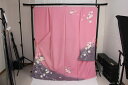 訳あり店舗キャリー在庫 正絹振袖 ピンク×藤色(桜) 成人式 着付け お稽古 丹後ちりめん使用 送料無料 送料込み