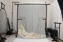 訳あり店舗キャリー在庫 正絹色留袖 灰青(花もよう・菊)礼服 結婚式 お出かけ 送料無料 送料込み