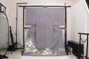 訳あり店舗キャリー在庫 正絹色留袖 紫ねず(鶴・ボタン・桔梗・ハギ・菊)礼服 結婚式 お出かけ 送料無料 送料込み