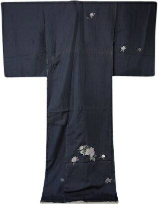 訪問着 藍鉄(バラ)お祝い 着付 お稽古 送料無料 送料込み