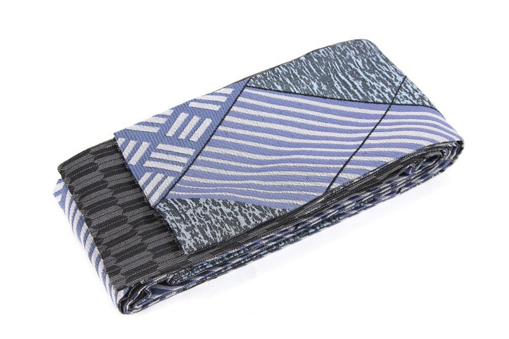 送料無料 男物 角帯 グレー×青紫×黒 ポリエステル 洗える 浴衣帯 花火大会 夏祭り 着物 ゆかた ユカタ 紳士 男性用 メンズ 袴用帯 袴下帯 御稽古 小袋 弓道 1点のみメール便OK 送料込み