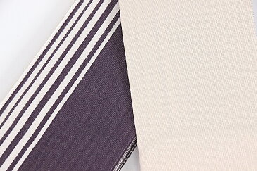 男 角帯 ベージュ×紫 袷 花火 夏祭り ポリエステル 浴衣 着物 ゆかた ユカタ 紳士 男性用 メンズ 袴下帯 御稽古 小袋 洗える 弓道 成人式 1点のみメール便OK 父の日