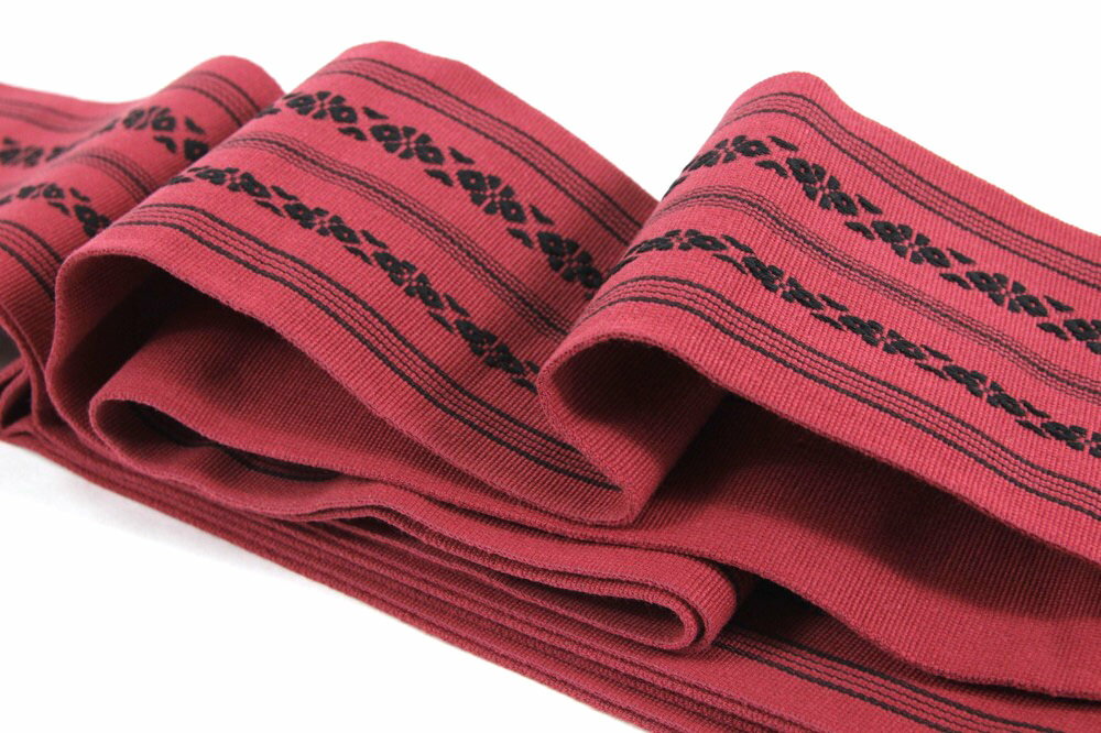 男物 角帯 綿献上 ワインレッド×黒 綿100% 紳士 浴衣 和装小物 着付け小物 ユカタ 着物 袴 はかま 夏祭り 花火大会 正月 御稽古 武道 弓道 メンズ 日本の伝統文化 1本のみメール便OK 父の日