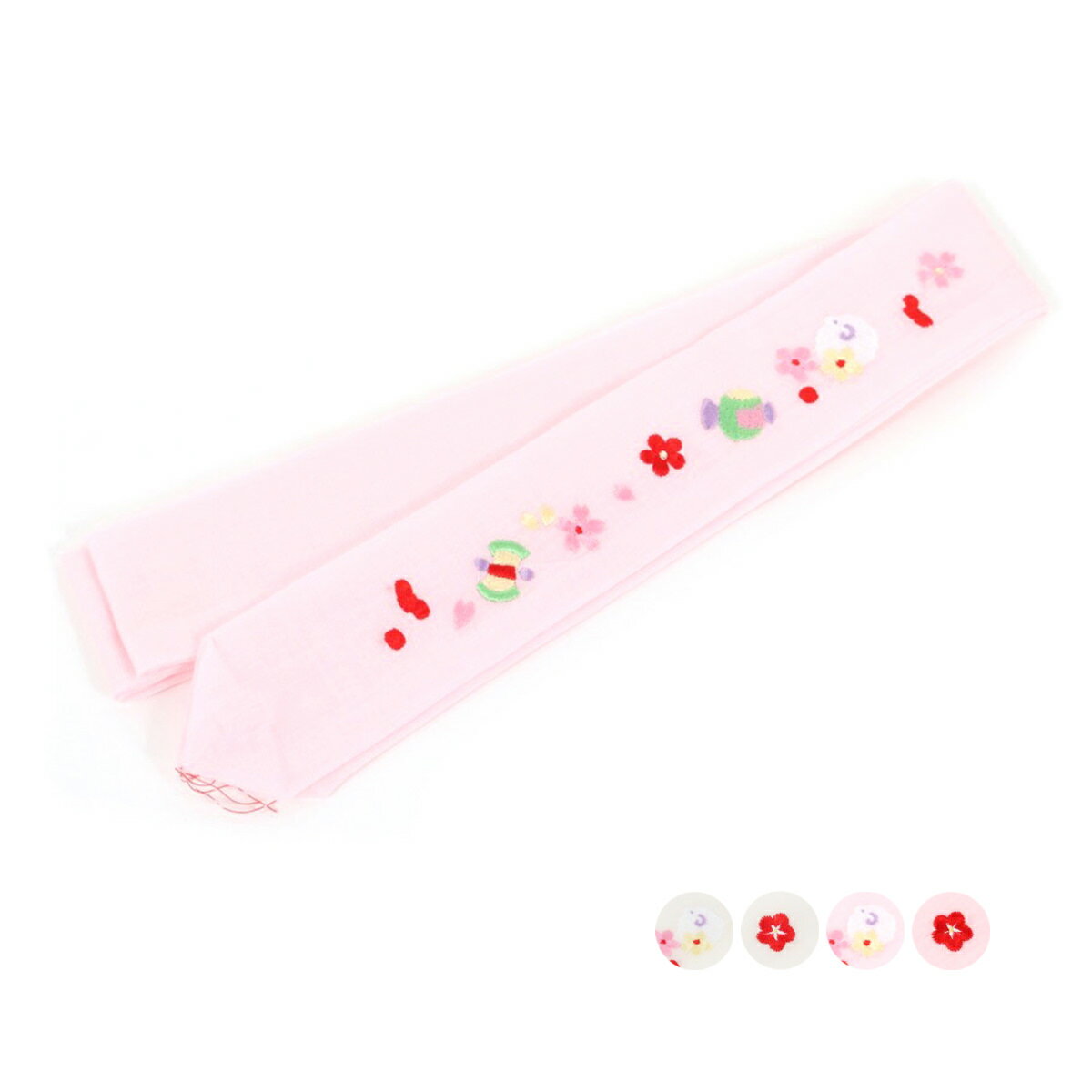 呉服屋 加藤萬謹製 本モス 刺繍入り腰紐 着付け小物 刺しゅう 腰ひも こしひも 純毛モスリン 女物 女性 婦人物 レディース 御稽古 習い事 日本製 検針済 ...