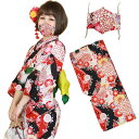 女物 浴衣 黒×白×赤(菊と桜)日本製同柄マスク付き ゆかた レトロ ロマン 女物 女 浴衣 レディース 婦人 古典柄 浴衣とマスクのお揃いです 和柄 在庫あり 即納 マスクつき浴衣4点セットでも対応 布 単品 大人 モダン 生地