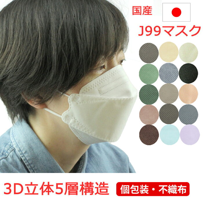 N95 マスク 不織布 同等以上 J99 マスク 60枚 くちばしマスク 【即納 送料無料】日本製 JN95 J95 J-95を超えた5層 個別包装 医療用クラス 高性能 立体構造 本体5層構造 3D 国産マスク 医療関係 ウイルス カケン99.9％ カケンテスト 大人 ポイント消化 ポイント消費