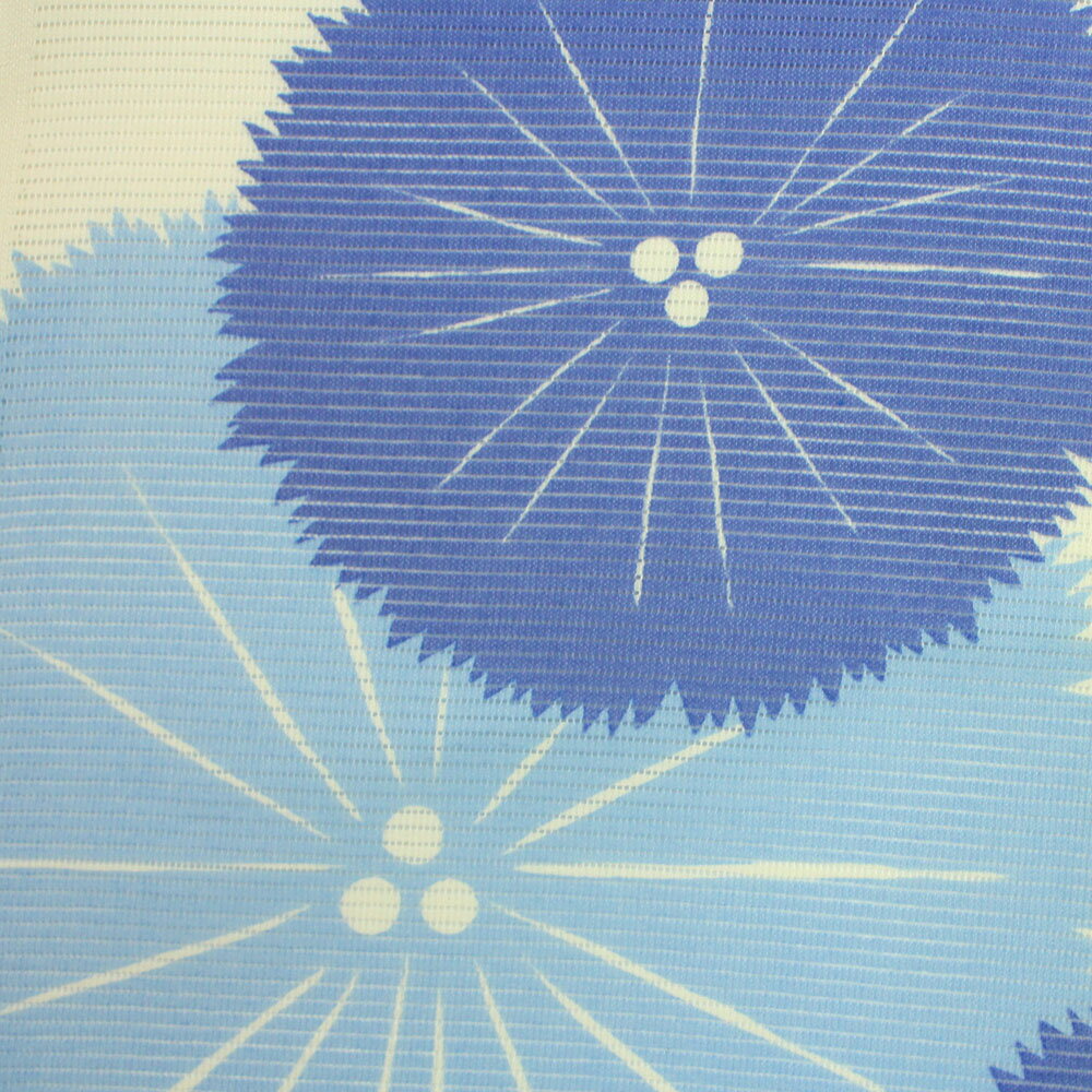 呉服屋 紫織庵 女物 浴衣 反物 ブルー（新から松）綿100% 綿絽 女浴衣 小幅 復刻大正友禅 ゆかた きもの お洒落 レトロ ロマン 夏着物 レディース 婦人物 女性用 ブランド 未仕立て品 原反 ブルー（1111）オーダーメイド 日本製[tss0]