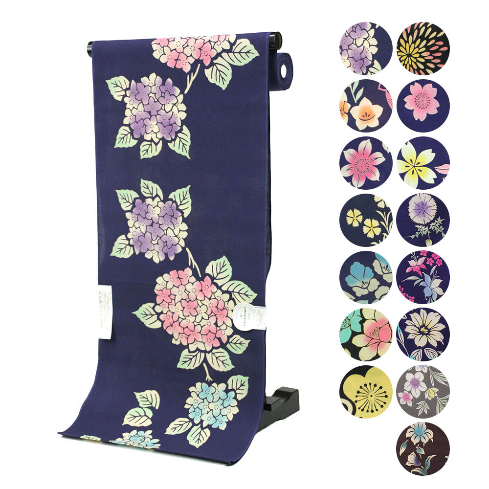 呉服屋 浴衣 反物 女物 四季の花 レディース 女性 注染 両耳 本染め 小幅 ゆかた用反物 別誂え 別注 教材用 本耳 耳あり 両耳 教材用 手洗いOK 平織...