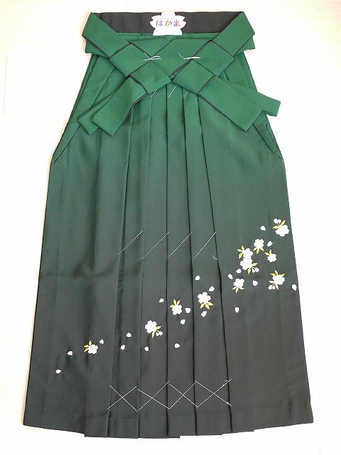 袴 みどり（ぼかし・刺繍） 紐下丈83〜102cm 緑 刺しゅう 卒業式 はかま 女性用 婦人 格安 レディース レンタルより安い ハカマ 大学 短大 小学校 着付け 御稽古 女物 仮装 コスプレ 大きいサイズ 小さいサイズ 女の子 単品 送料無料 送料込み