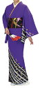 踊り衣裳 反物 蘭印 一越本絵羽 紫×黒(白・金) 取り寄せ商品 日本の踊り 掲載 踊り絵羽 稽古 習い事 舞踊 民謡 発表会《女性用 レディース 洗える着物》...