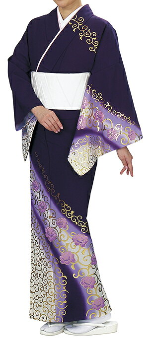 踊り衣裳 反物 川印 一越本絵羽 深紫 取り寄せ商品 日本の踊り 掲載 踊り絵羽 稽古...