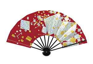 踊り衣裳 舞扇 泉印 赤×金銀 取り寄せ商品 日本の踊り 掲載 扇子 和雑貨 和風小物 稽古 習い事 舞踊 民謡 発表会《男性用 女性用 メンズ レディース》 メール便不可[tss]