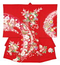 踊り衣裳 のしめ 歓印 赤 取り寄せ商品 日本の踊り 掲載 お宮詣り 神社 女の子 赤ちゃん 祝い着《女の子 ベビー用品》