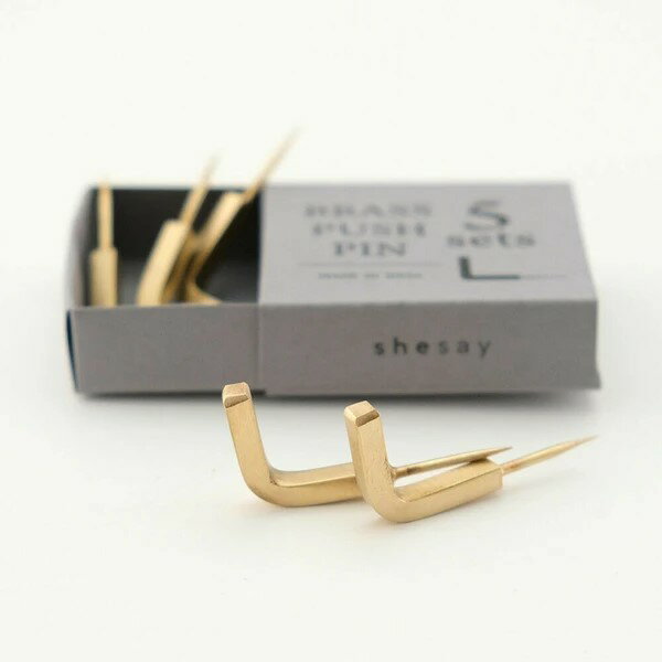 フック 壁 志成販売 Horn Please ブラス プッシュピンL 真鍮フック S／5個入り［サイズ:高さ2×奥行4cm..