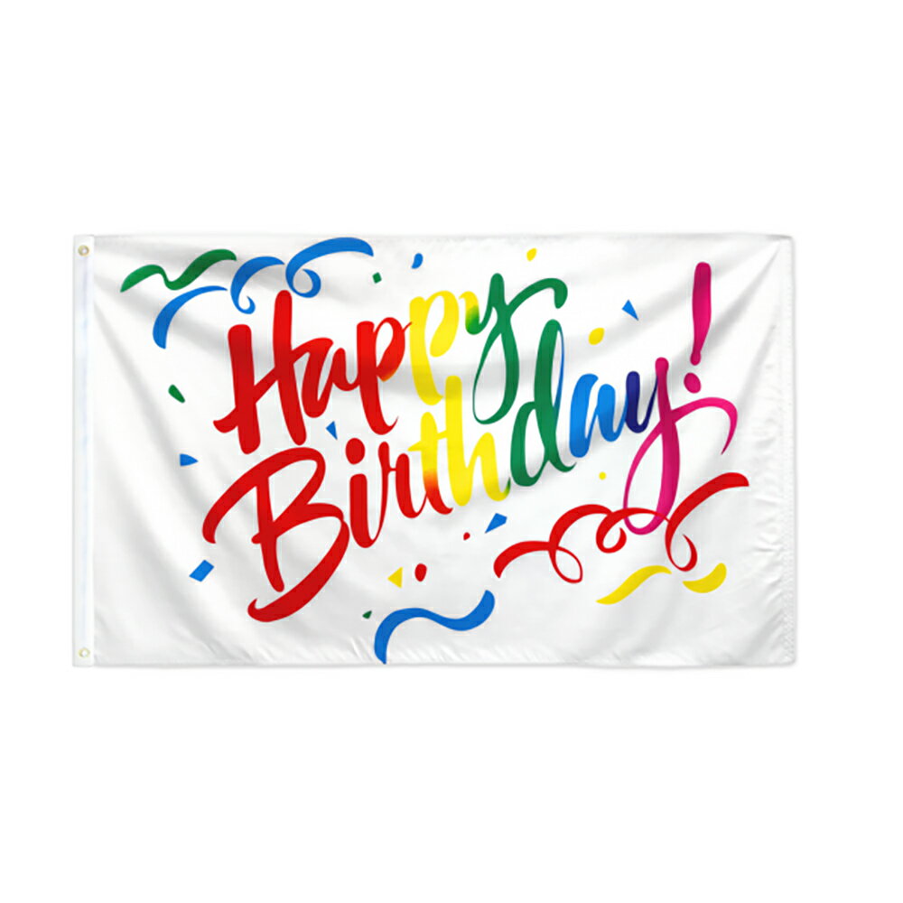 AEgbg yAJtbOz nbs[o[Xf[ tbO y[։z@Happy Birthday Colors Flag K[g 3~5fti150~90cmj