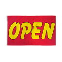 【アメリカンフラッグ】 オープン赤黄旗 【メール便可】　Open (Red & Yellow) Flag　のぼり のれん 3×5ft（150×90cm） NY-OPENREDYELLOW