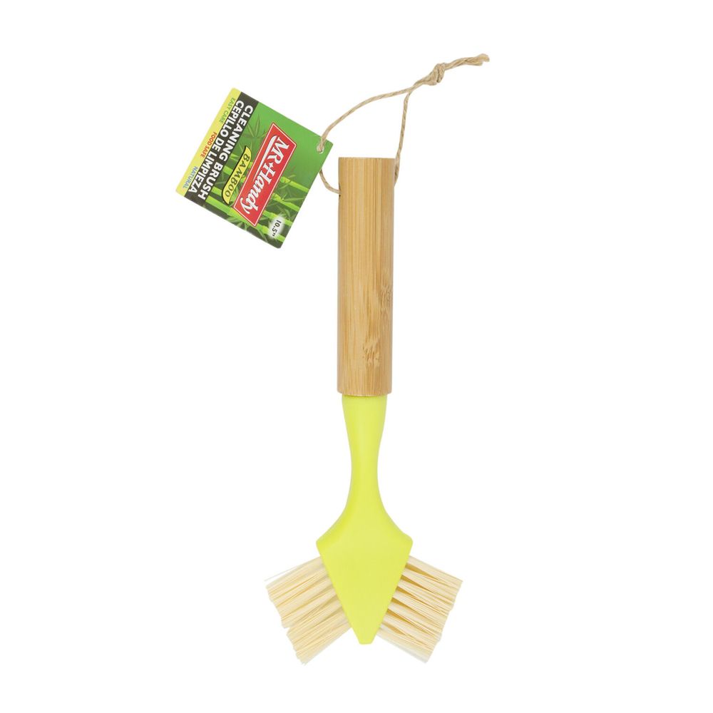 ■両面磨ける万能ミニブラシ ■細かい部分も掃除しやすい角度付きヘッドデザイン サイズ：約26cm 素材：バンブー、プラスチック、ソフトブラシ 原産国：CHINA