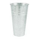 Galvanized Plantsラウンドメタルベース 17" (36cm) ブリキバケツ 花桶 花瓶 4S-74674