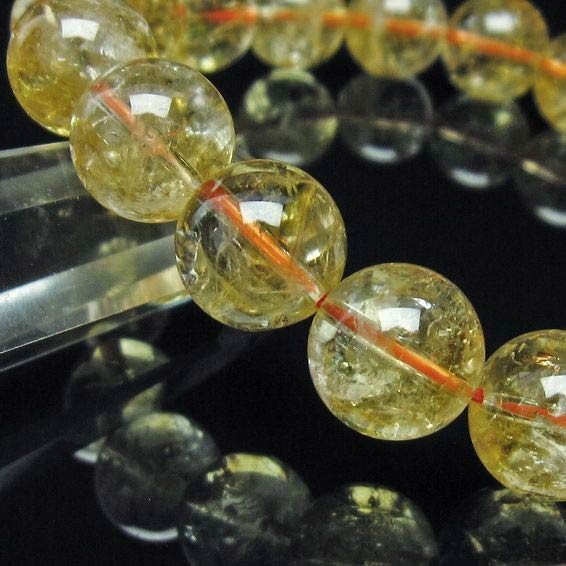 シトリン ブレスレット 13mm Citrine メンズ レディース 虹入り 黄水晶 パワーストーン ランダム発送 メール便可 [M便 1/10] 711-226