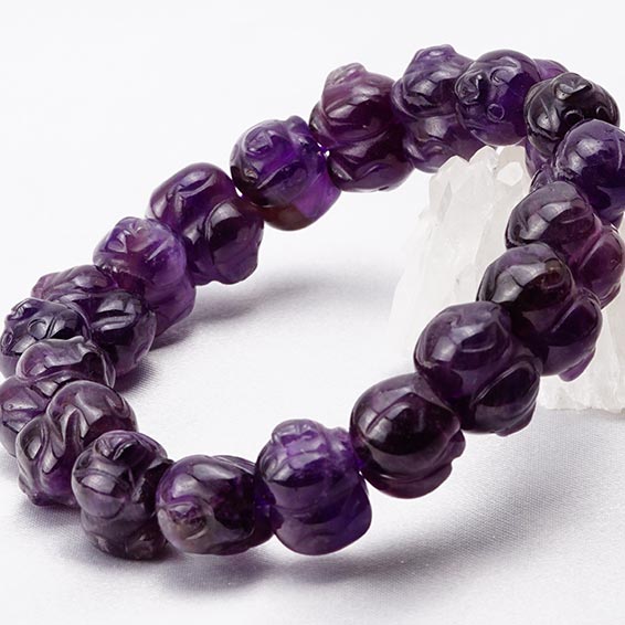 ＼P5倍＆最大2,000円OFF／ アメジスト ブレスレット 紫水晶 アニマルブレス ブタ ぶた 豚 ランダム発送 メール便可 [M便 1/10] 711-256