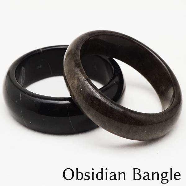 オブシディアン バングル 黒曜石 Obsidian ゴールデンオブシディアン ブラックオブシディアン ブレス パワーストーン 天然石 ランダム発送 メール便可 [M便 1/5] 711-399