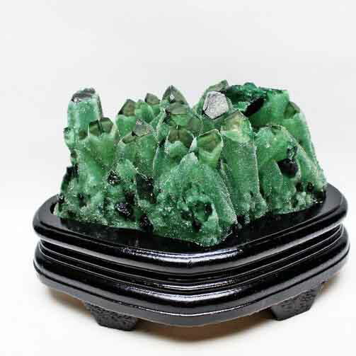 1.1Kg 緑水晶 クラスター 原石 クリスタル 置物 パワーストーン 一点物 182-66